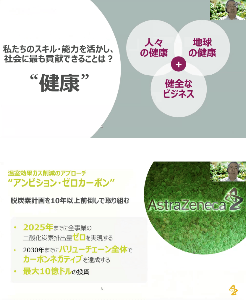 光武 裕がリモート会議でサステナビリティについて話している写真